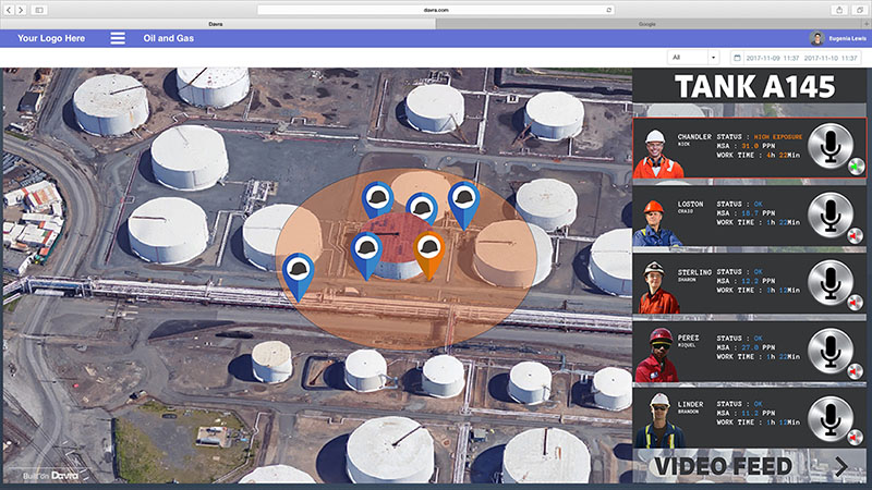 screenshot showing an iot geofence concept built on the Davra Platform
