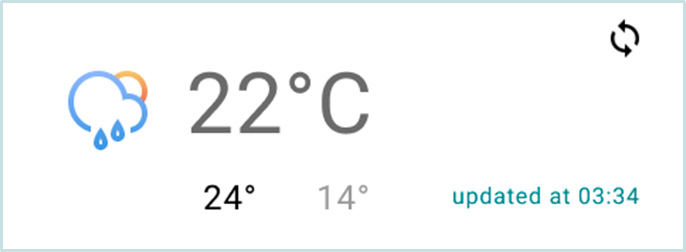screenshot of sentinel application showing updated weather status