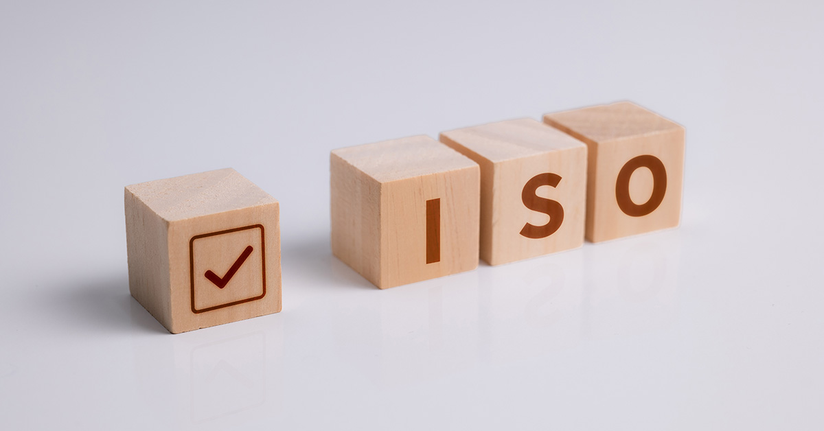 Wooden blocks spelling out the word iso.